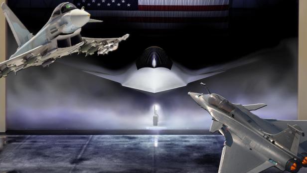F-47, flankiert vom Eurofighter und der Rafale F-47, flankiert vom Eurofighter und der Rafale