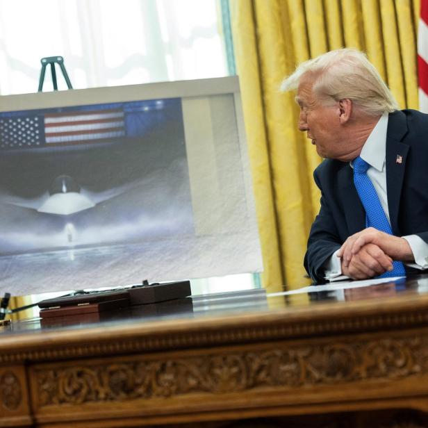 U.S. President Trump delivers remarks with Defense Secretary Hegseth in the Oval Office, at the White House