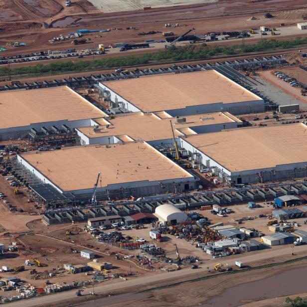 An aerial view shows construction underway on a Project Stargate AI infrastructure site